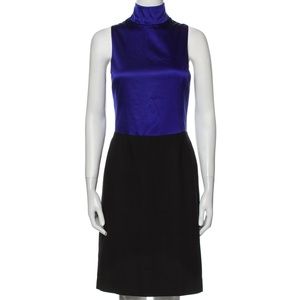 Emporio Armani NWT Silk Wool Colorblock Sleeveless Dress Blue/Black EU 38